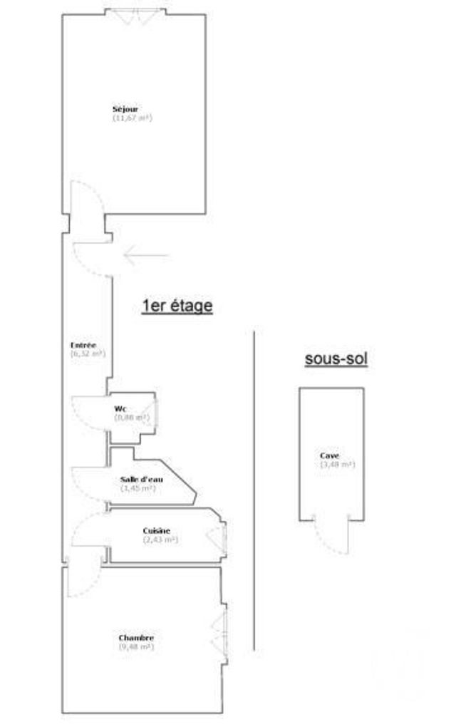 appartement à vendre - 2 pièces - 32.23 m2 - PARIS - 75014 - ILE-DE-FRANCE - Century 21 Farré Pernety