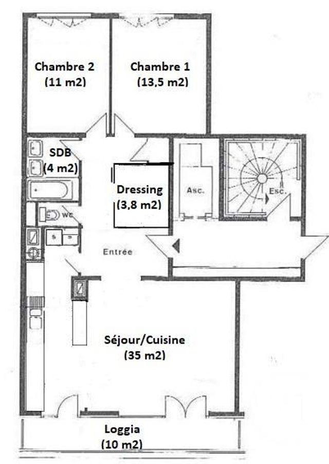 Appartement F3 à vendre - 3 pièces - 79.0 m2 - PARIS - 75014 - ILE-DE-FRANCE - Century 21 Farré Pernety